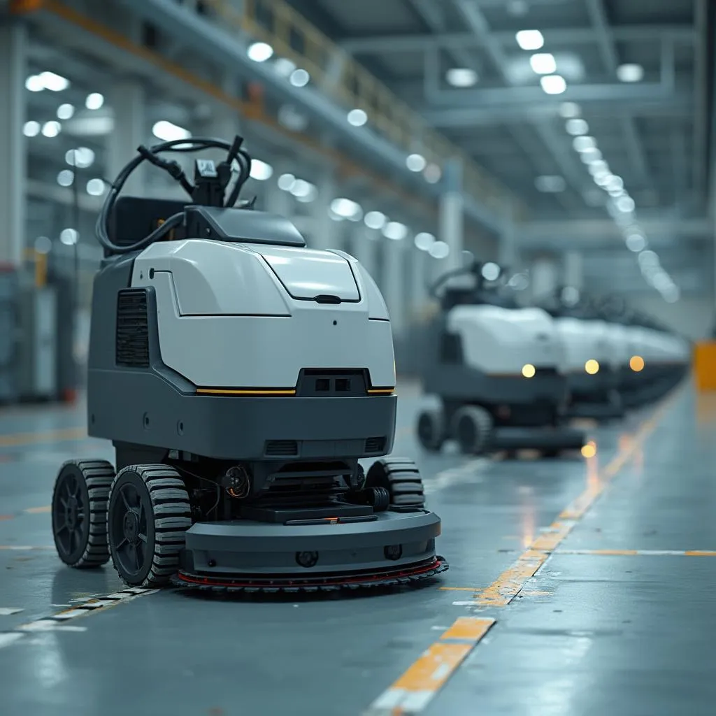 Fabrika zeminlerinde robot filosu